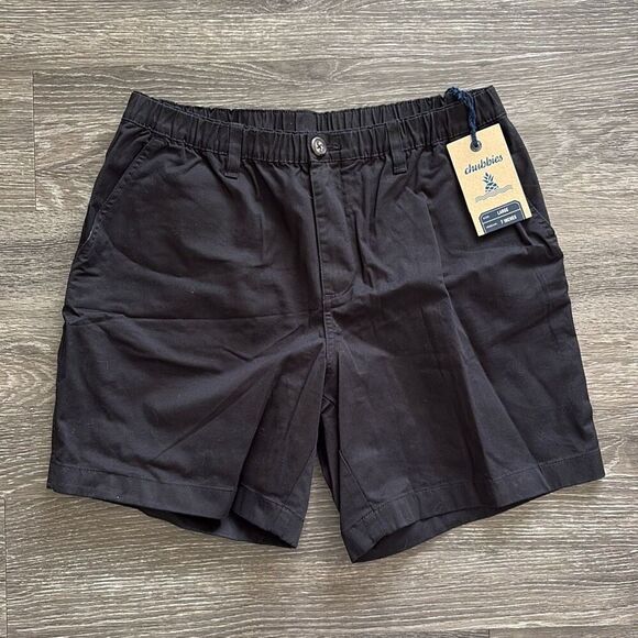 NWT Chubbies The Dark N Stormies 7” Black Original Twill Shorts Size Large - Picture 2 of 8